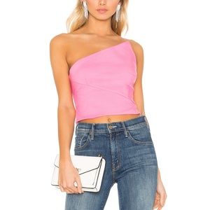 Revolve Superdown pink strapless top
